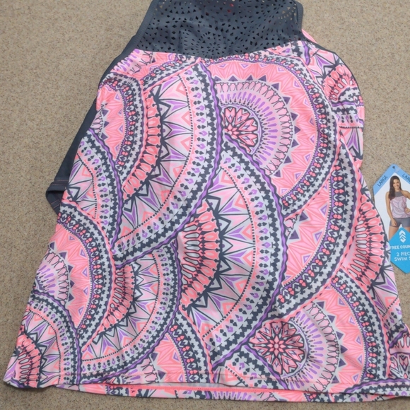 NWT Free Country 2 Piece Swim Set Adjustable Straps with "X" Back Option Size L - Picture 5 of 11